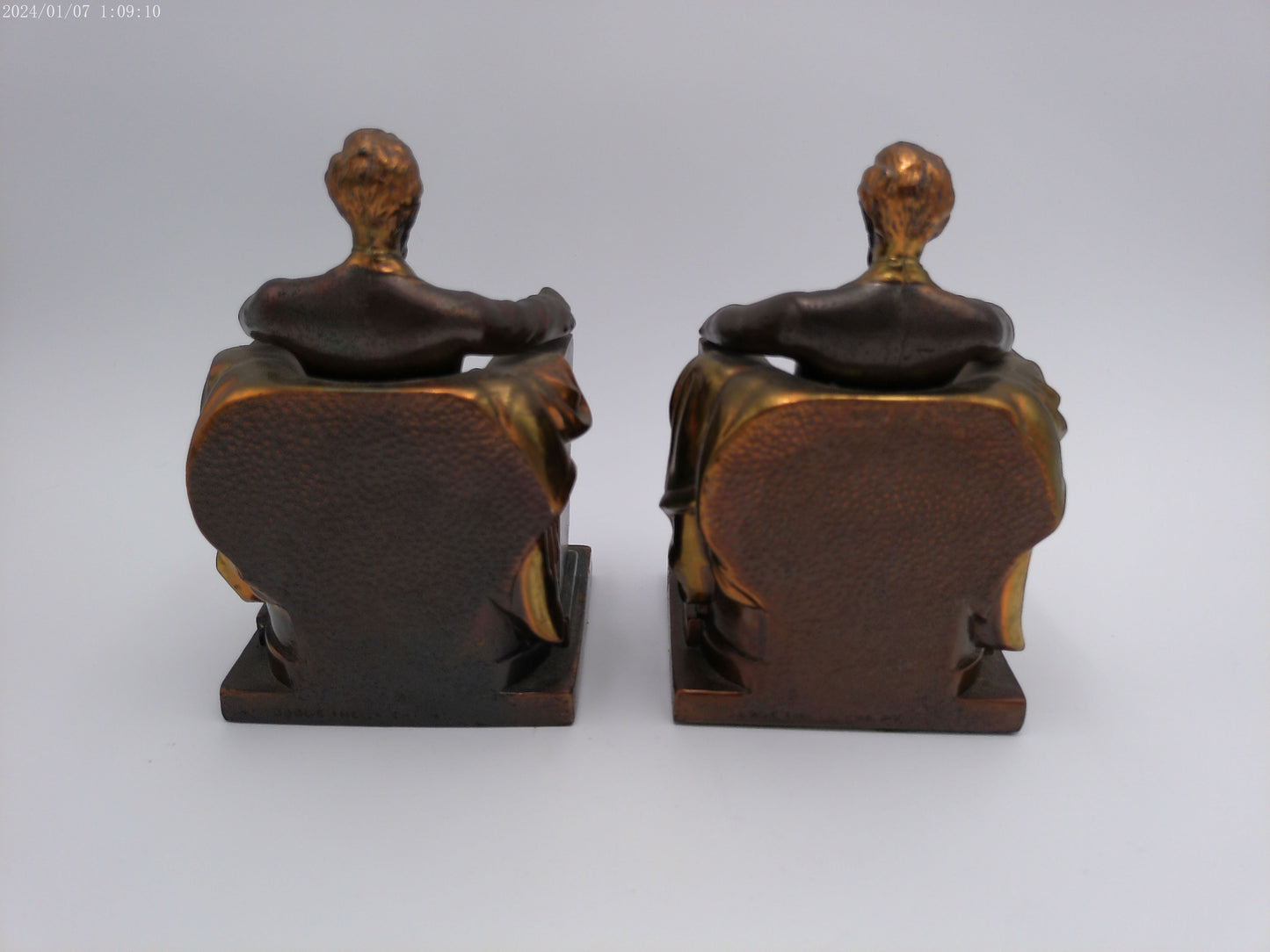 Pair of Jenning Bros Abraham Lincoln Bookends 1930