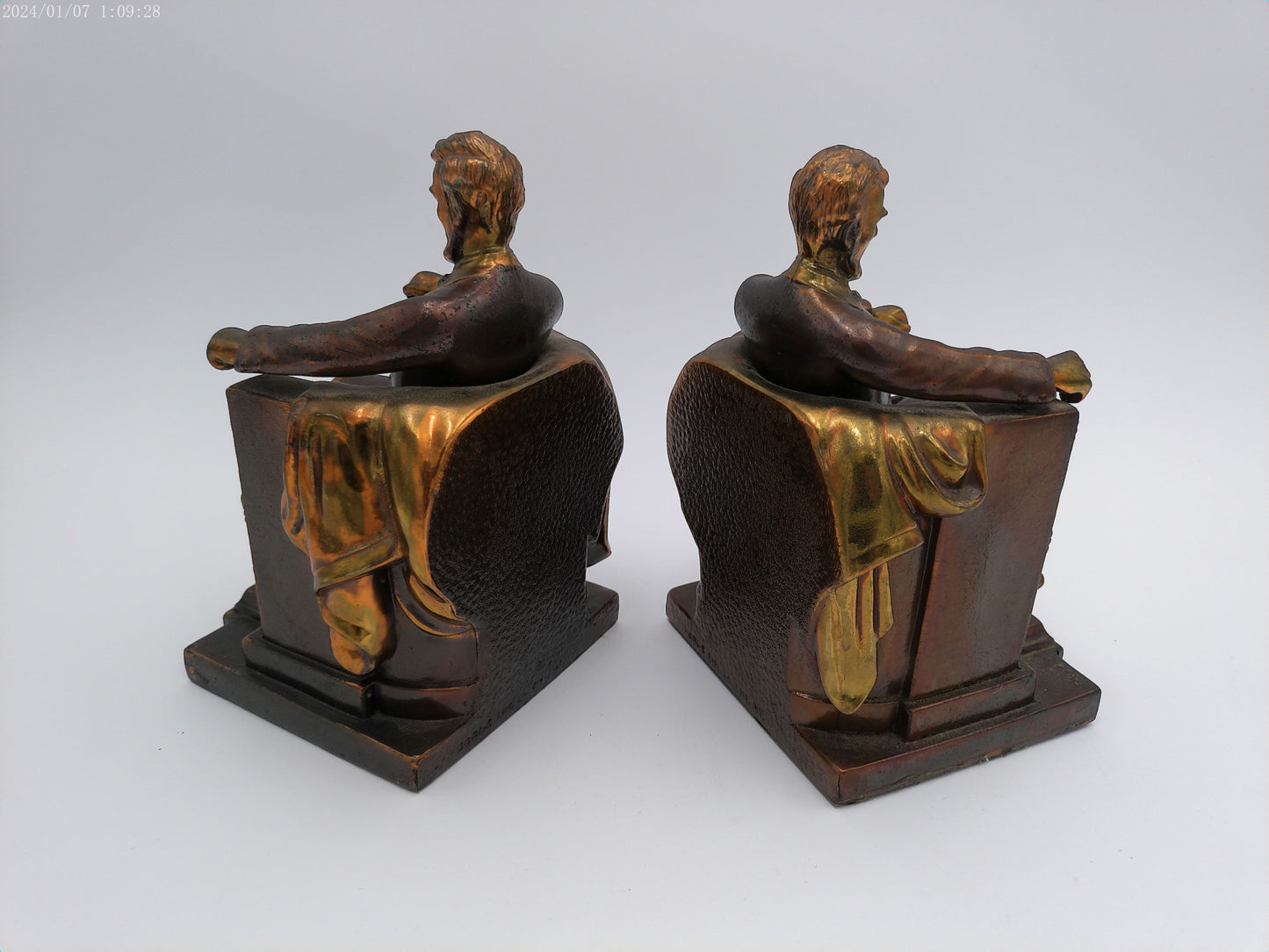 Pair of Jenning Bros Abraham Lincoln Bookends 1930