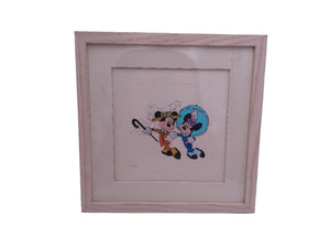 Framed Disney Treasures “Nifty 90s” Mickey Minnie Serigraph Etching COA