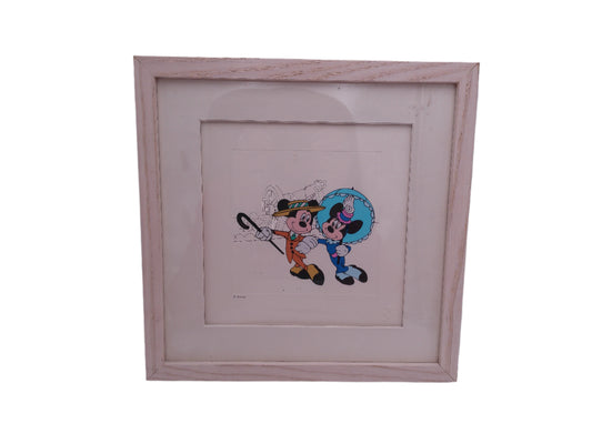 Framed Disney Treasures “Nifty 90s” Mickey Minnie Serigraph Etching COA