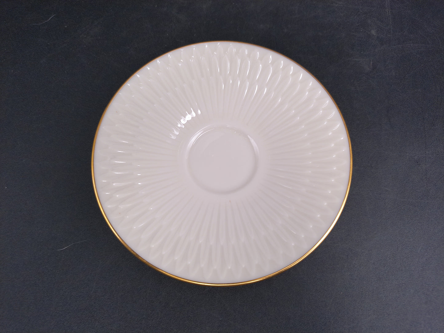 Lenox Dish Saucer Plate Set of 4 with Gold Plated Ring Around Edge Made in USA