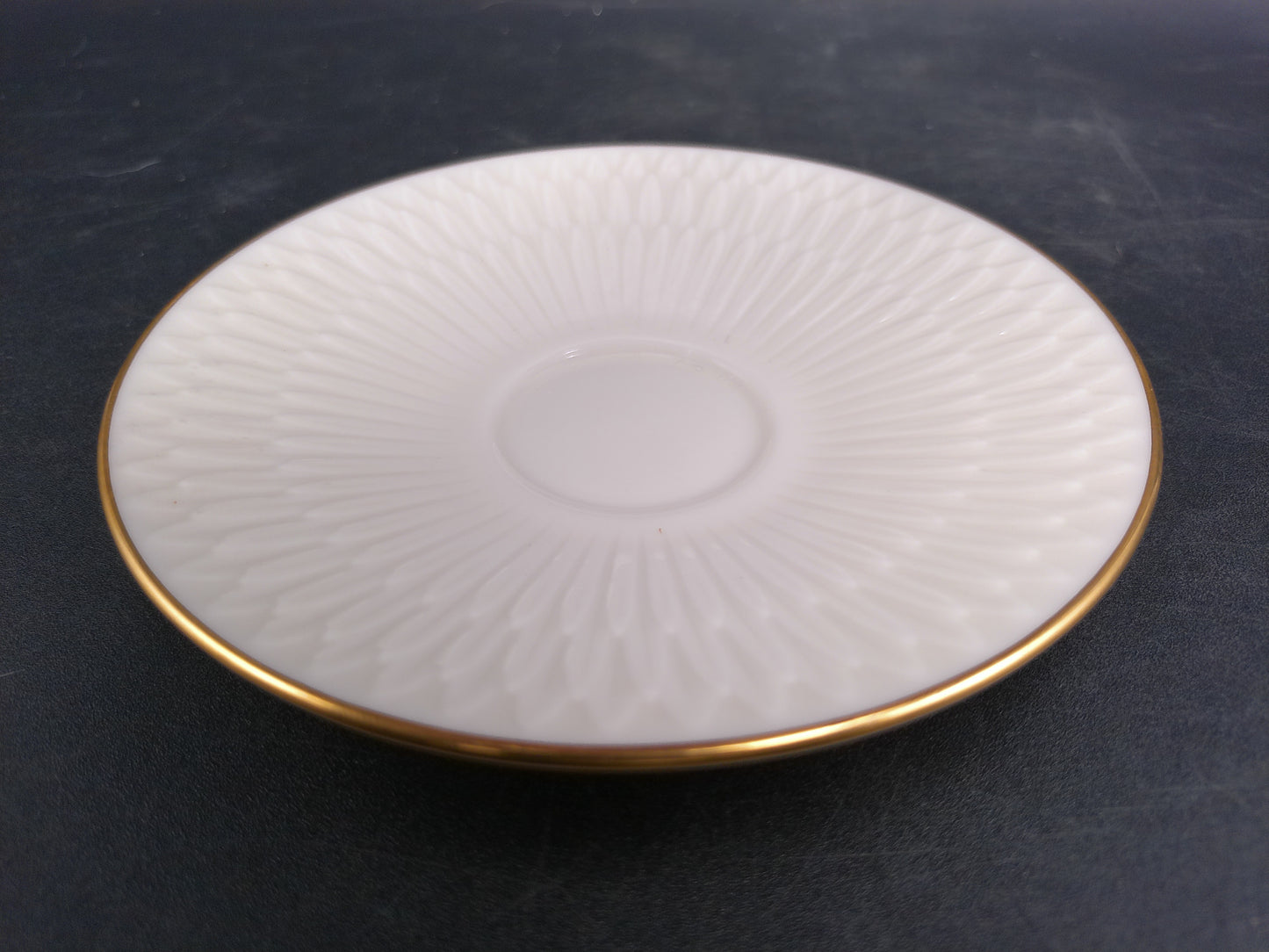 Lenox Dish Saucer Plate Set of 4 with Gold Plated Ring Around Edge Made in USA