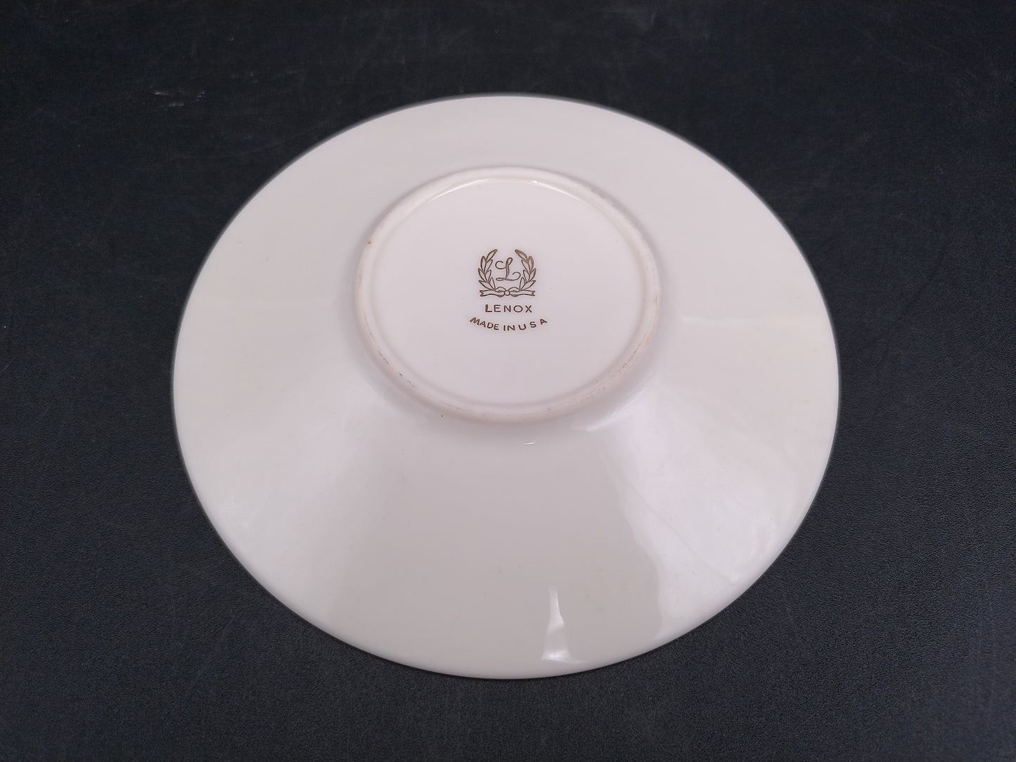 Lenox Dish Saucer Plate Set of 4 with Gold Plated Ring Around Edge Made in USA