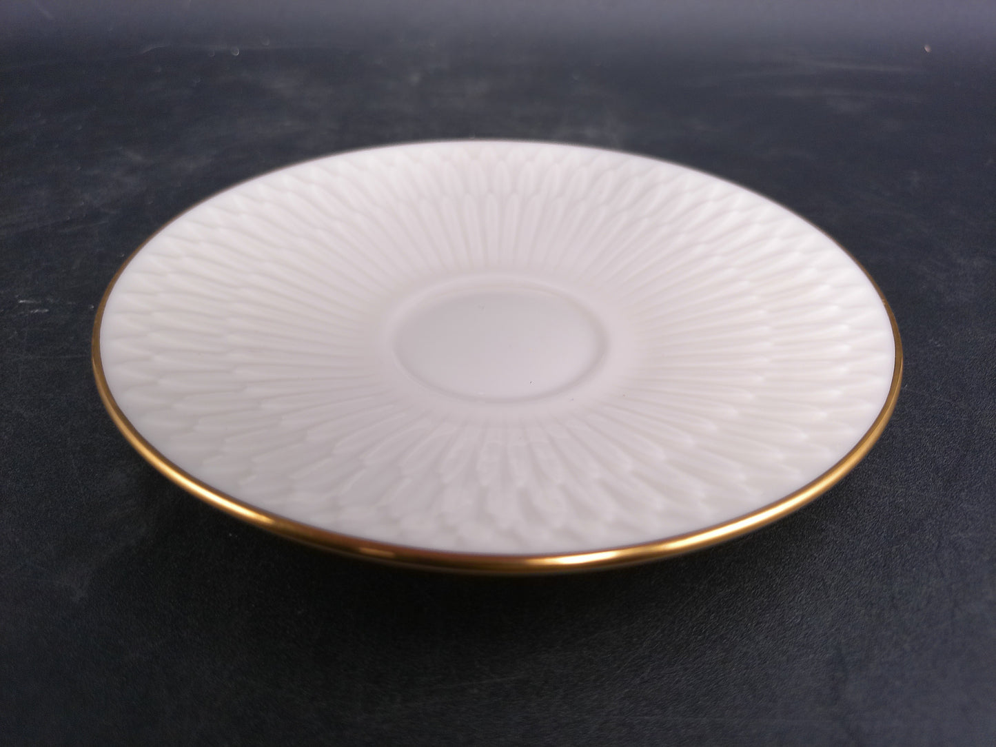Lenox Dish Saucer Plate Set of 4 with Gold Plated Ring Around Edge Made in USA