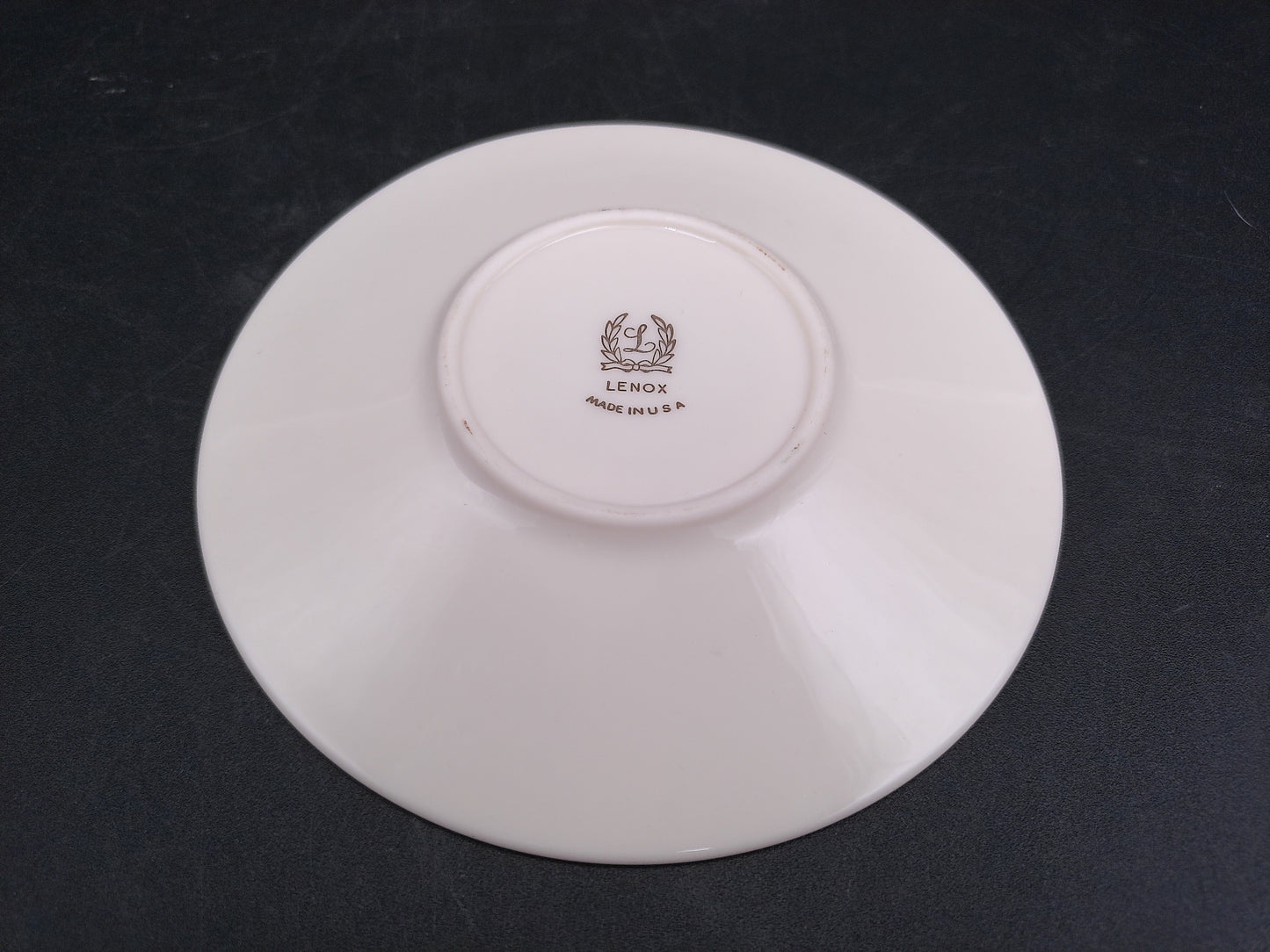 Lenox Dish Saucer Plate Set of 4 with Gold Plated Ring Around Edge Made in USA