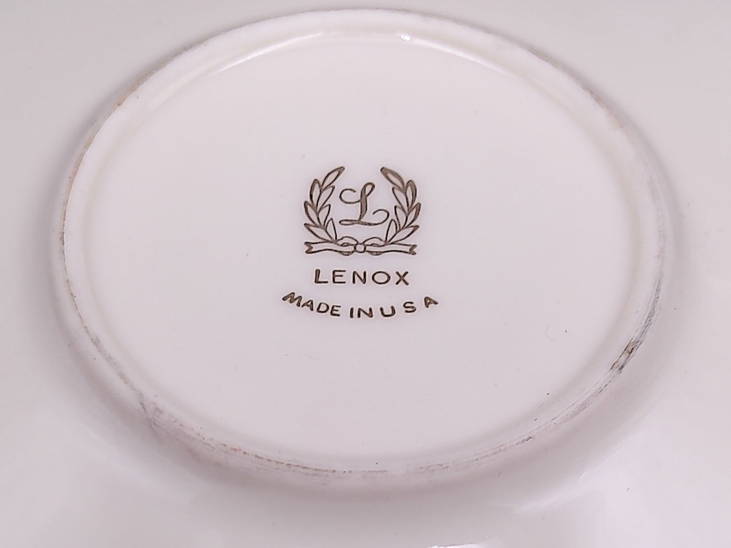 Lenox Dish Saucer Plate Set of 4 with Gold Plated Ring Around Edge Made in USA