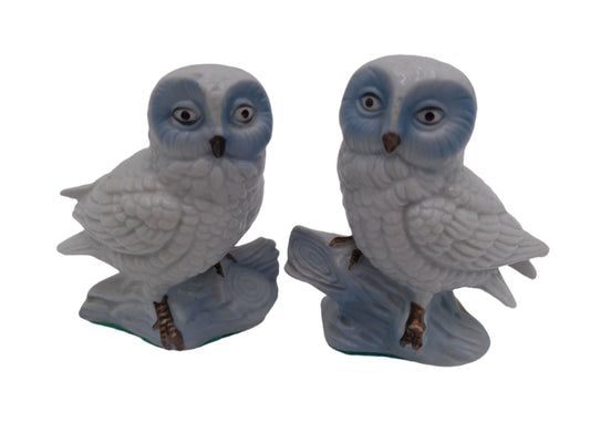 Pair of Vintage Barn White  Owls