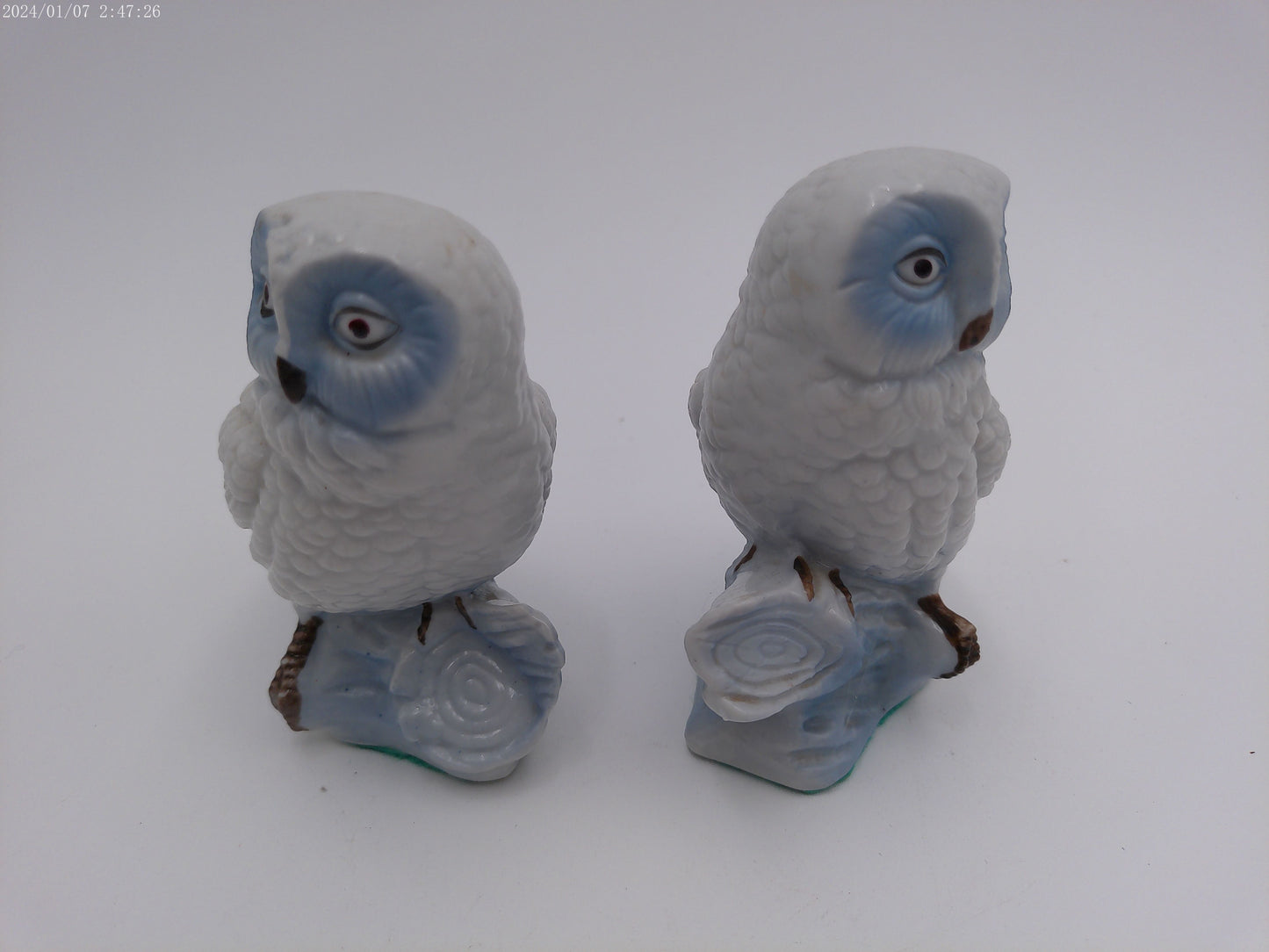 Pair of Vintage Barn White  Owls