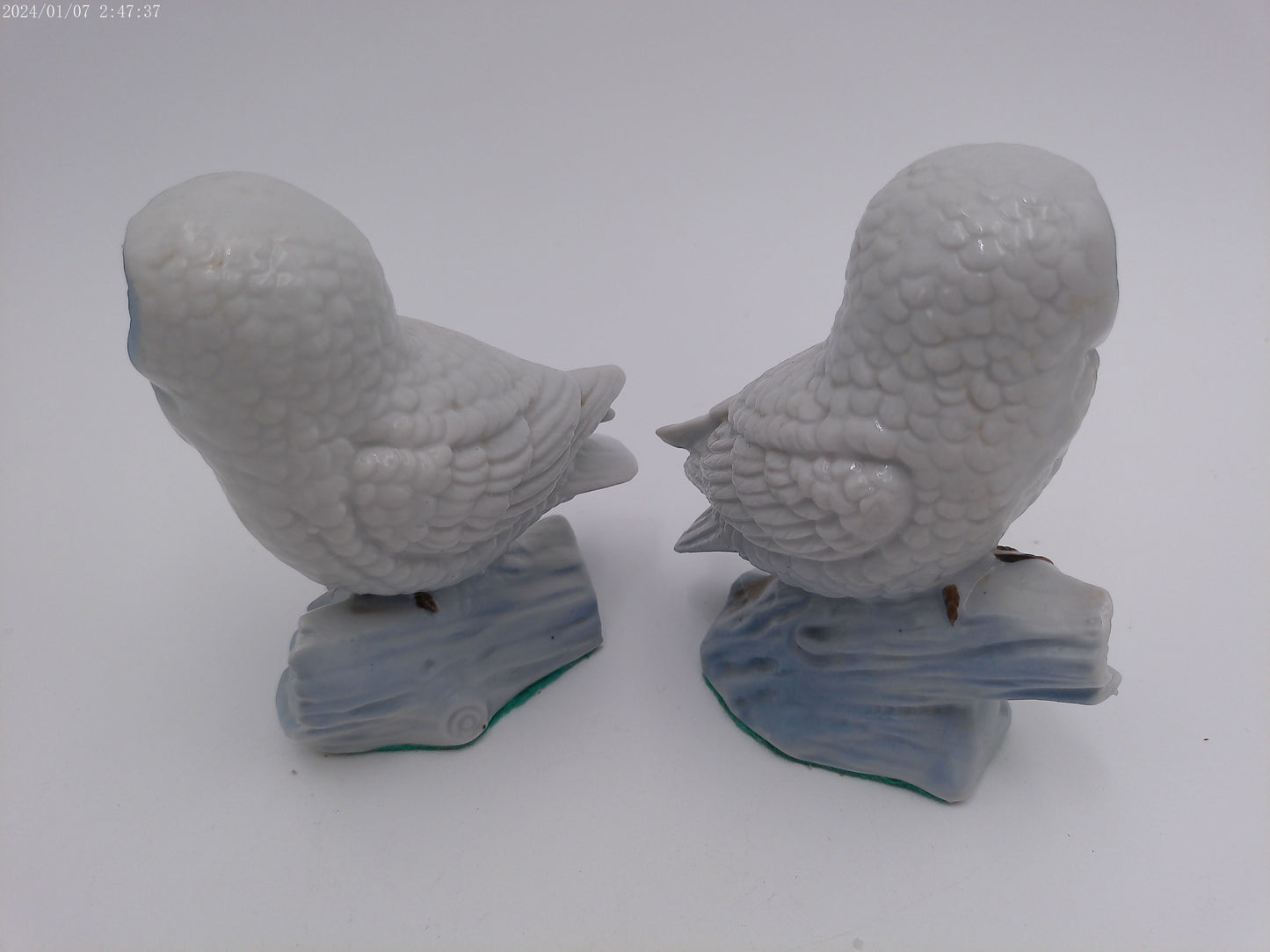 Pair of Vintage Barn White  Owls