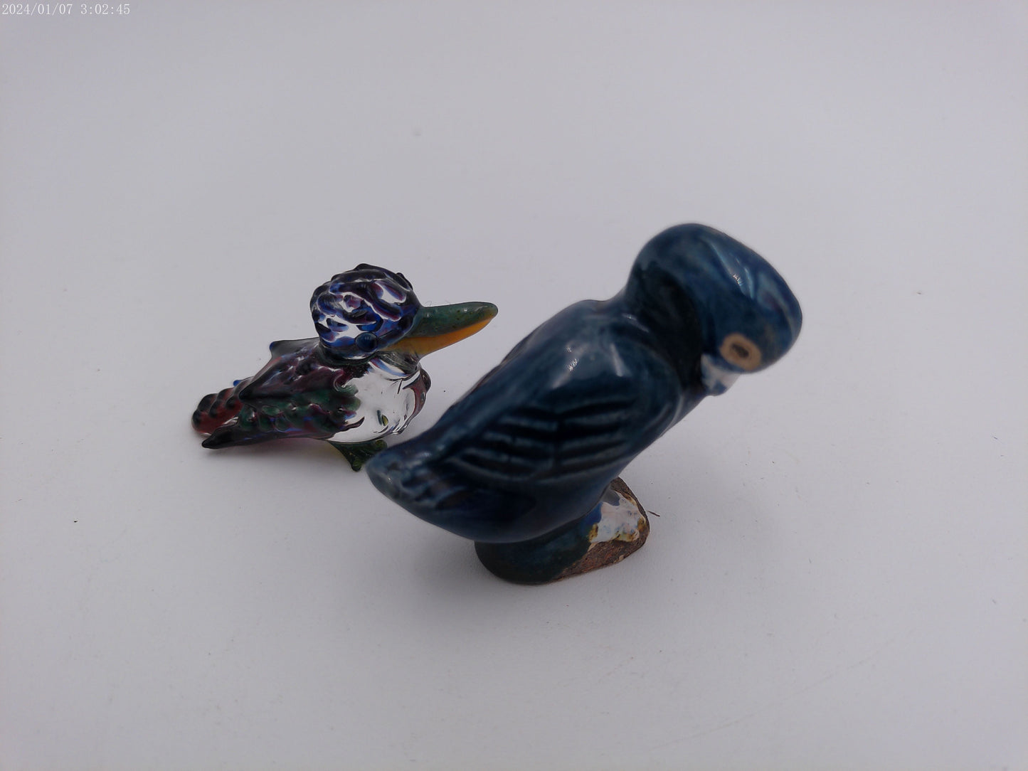 Two Ducks one glass one Ceramic