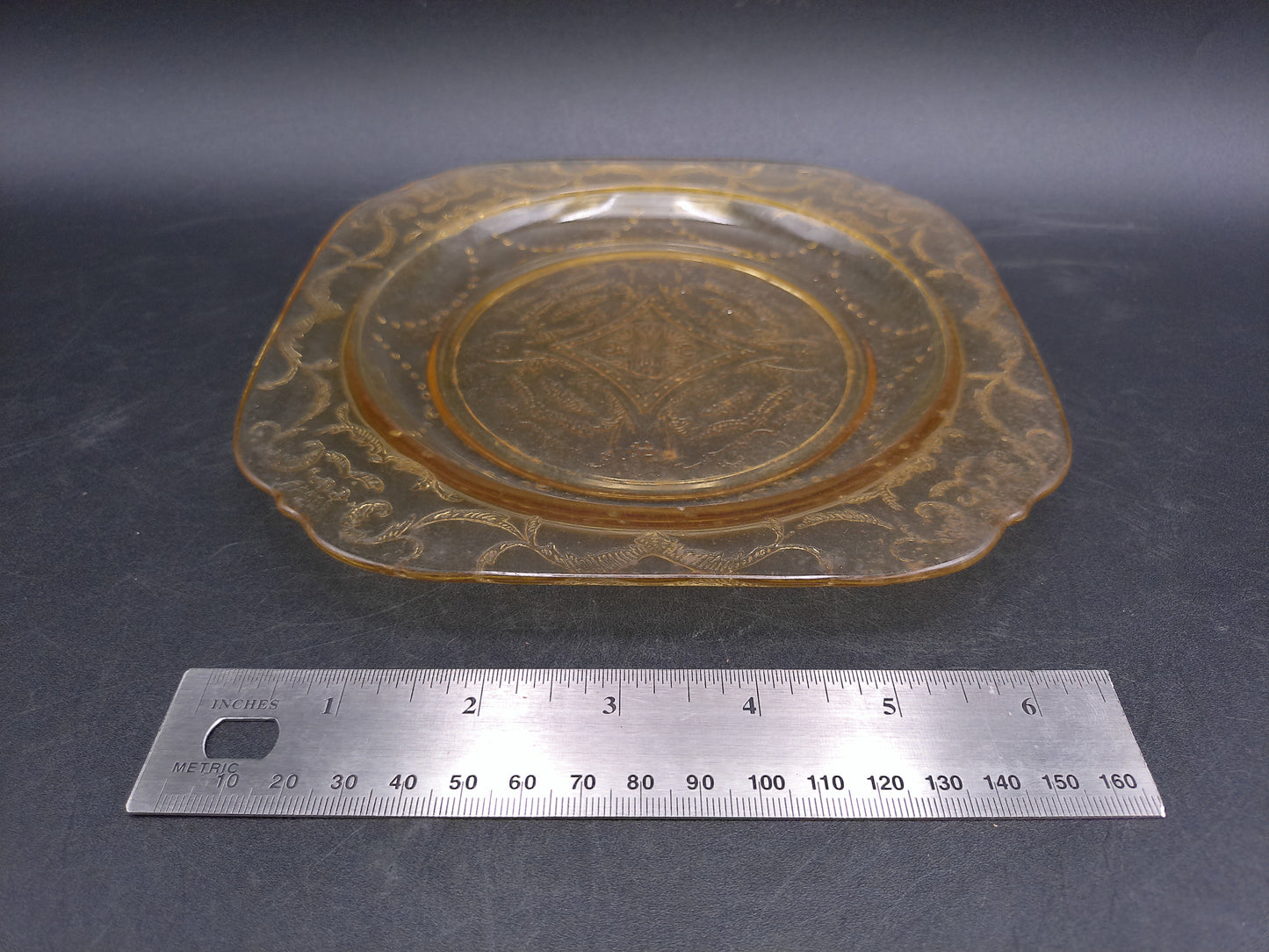 Depression Glass Federal Amber Madrid 6" Bread Plate