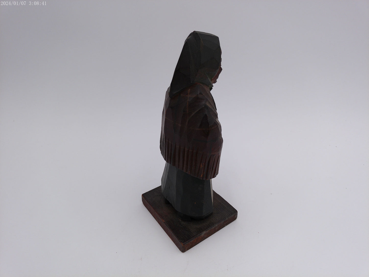 C J Trygg Vintage Signed Hand Craved Wood Lady