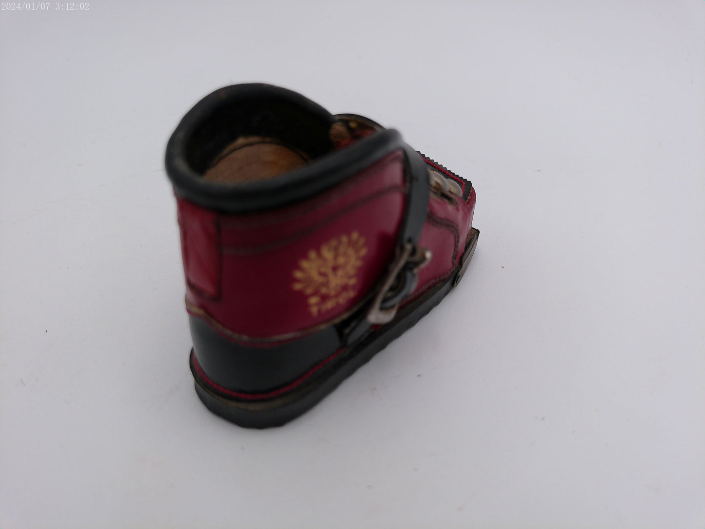 Red Leather Mini Boot Match Holder Tirol