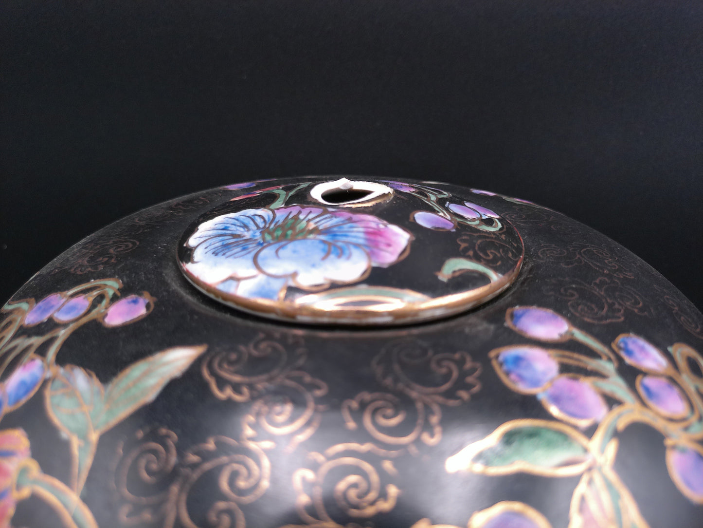 Chinese Stamped Rare Handpainted Porcelain Ginger Vase Jar and two Trinket Jewelry Boxes