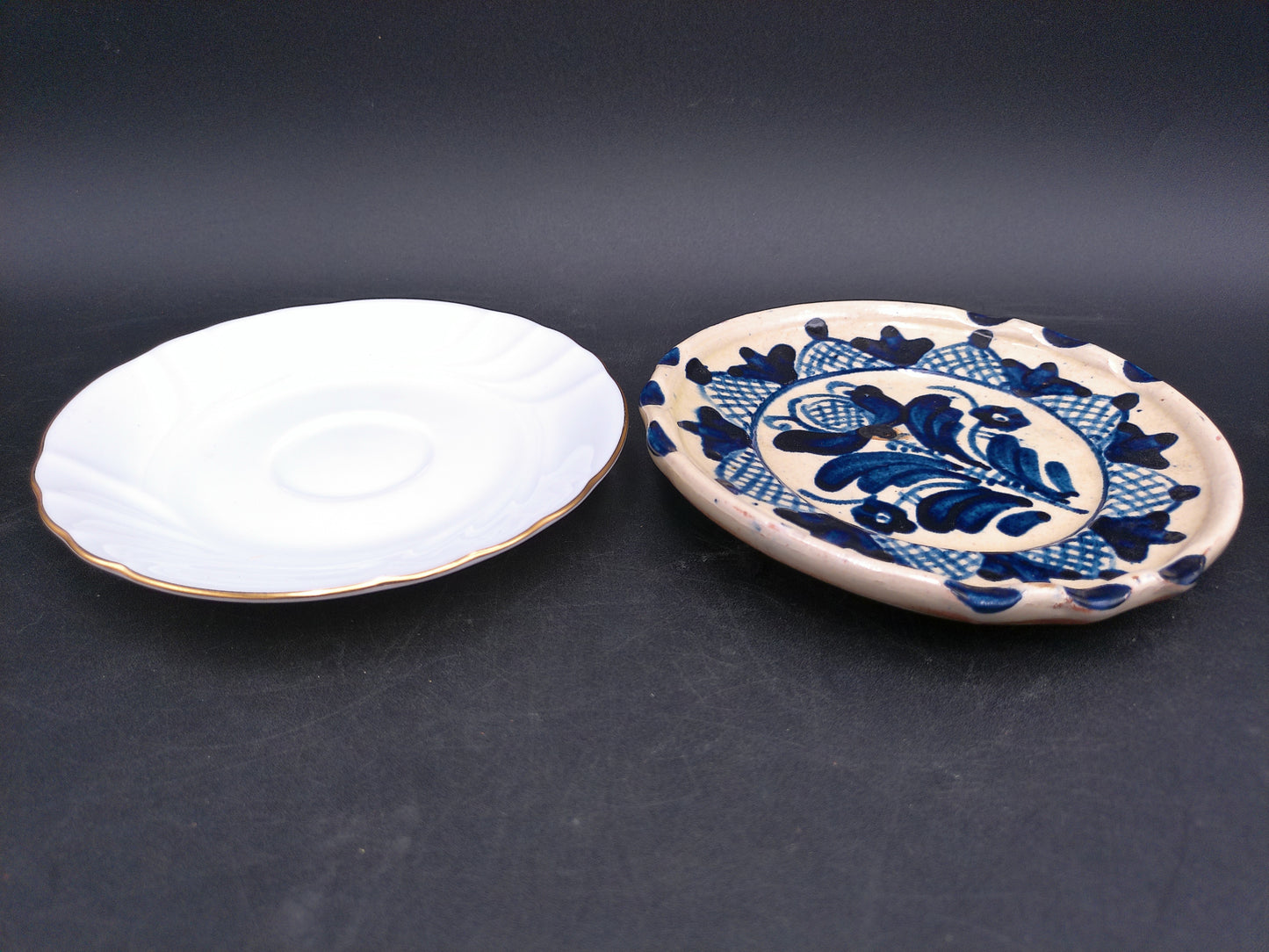 Korond Small Dish Plate Made in Transylvania and Mikasa China Dish from Japan