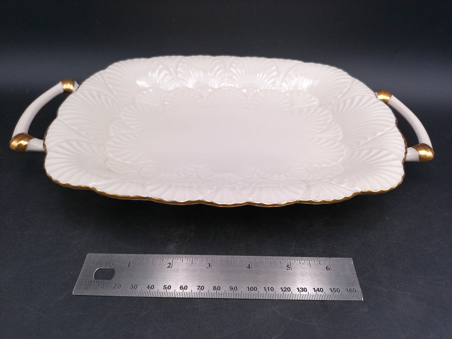 Gold Plated 24K Lenox Serving Platter Dish Vintage