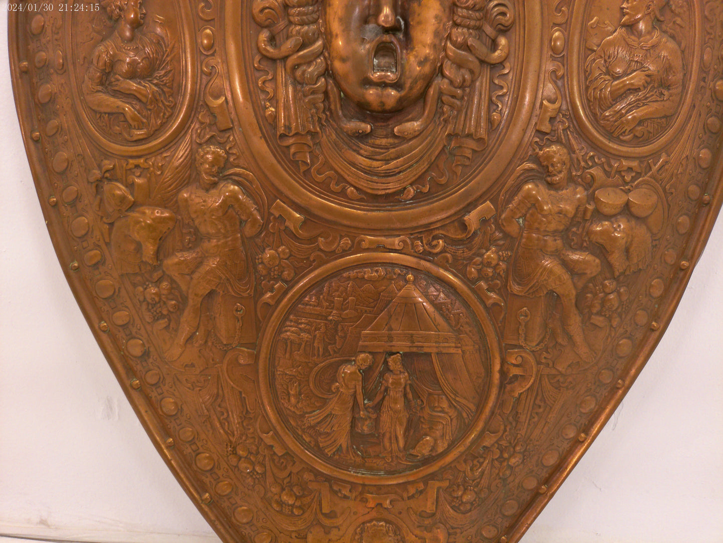 Metal Sheild after BENVENUTO CELLINI'S Parade of FRANCESCO I De Medici,, Germany 1880