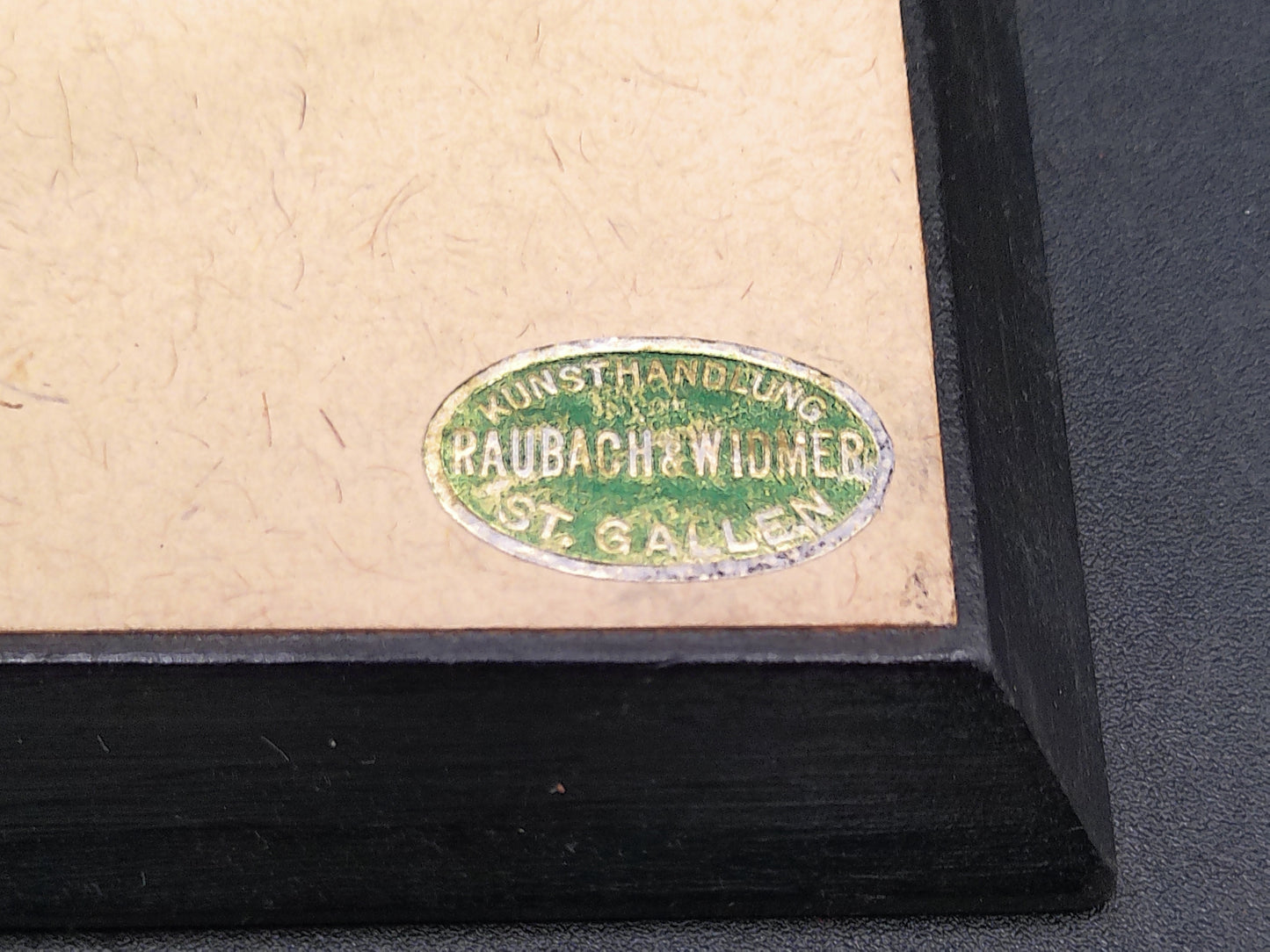 Pair of Minature Pictures With Gold Plated Rings Vintage Raubach & Wiomer St Gallen