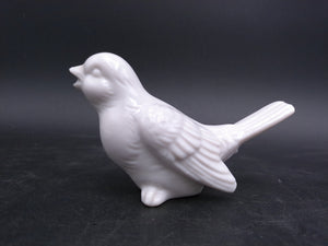 White Porcelain Bird Sparrow Figurine