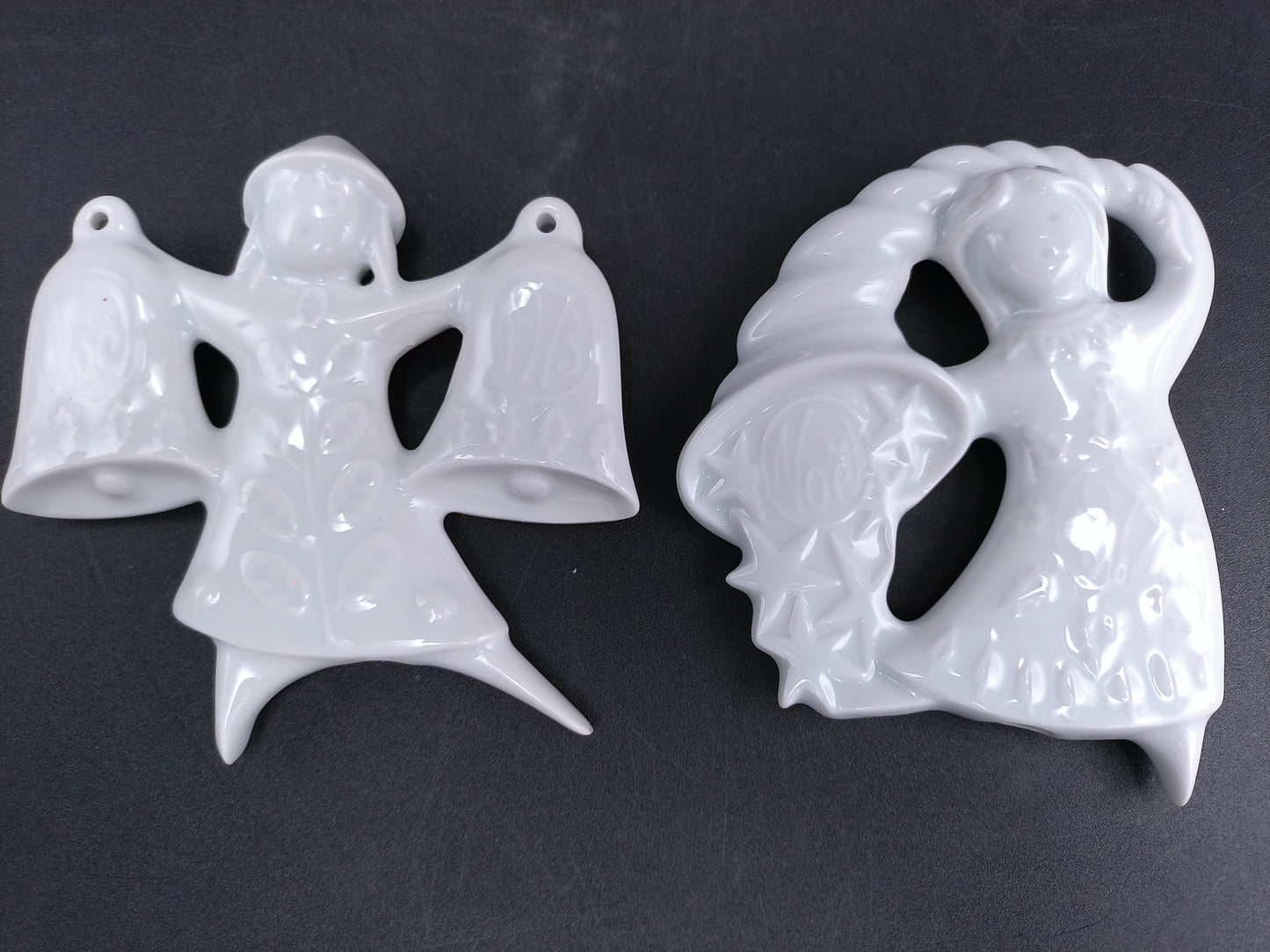 Haviland Porcelain Ornament Christmas Decoration With Bell Design   In Box France Lot of 2  #3