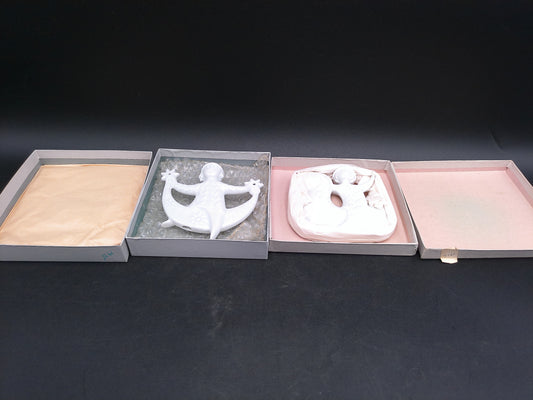 Haviland Porcelain Ornament Christmas Decoration On Moon  Design Box  Lot of 2  #4