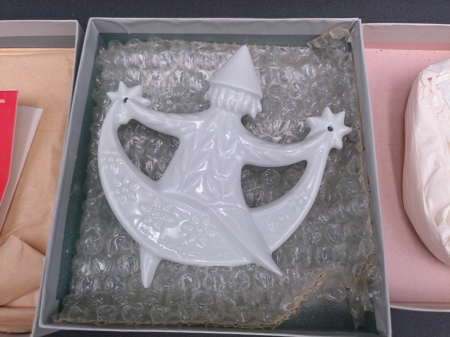 Haviland Porcelain Ornament Christmas Decoration On Moon  Design Box  Lot of 2  #4