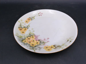 Bavarian Plate Yellow Blue Flowers Hand Painted From Hutschenreuther Selb Germany