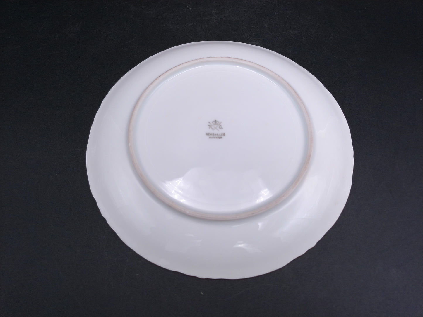 Decorative Plate with Hand Painted Graphs 22k Karat Gold Rim Bavarian Porcelain by R.C. Versaille