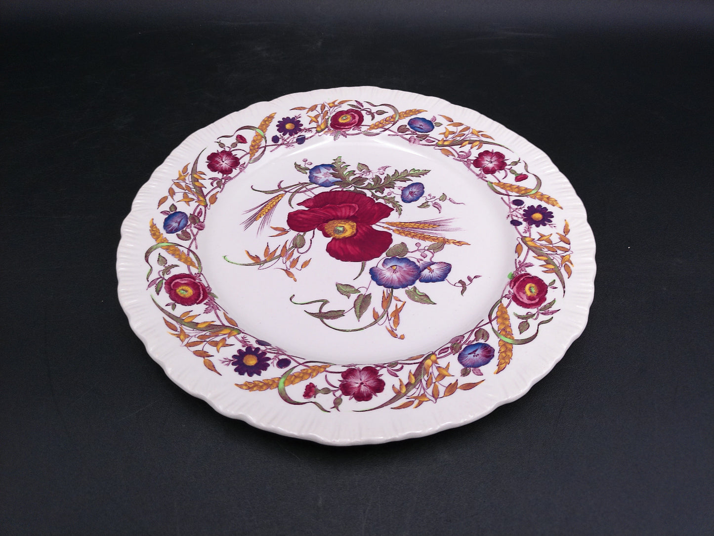 Cornflower Wedgwood Decorative Plates Set of 10 Floral Design Vintage Colorful