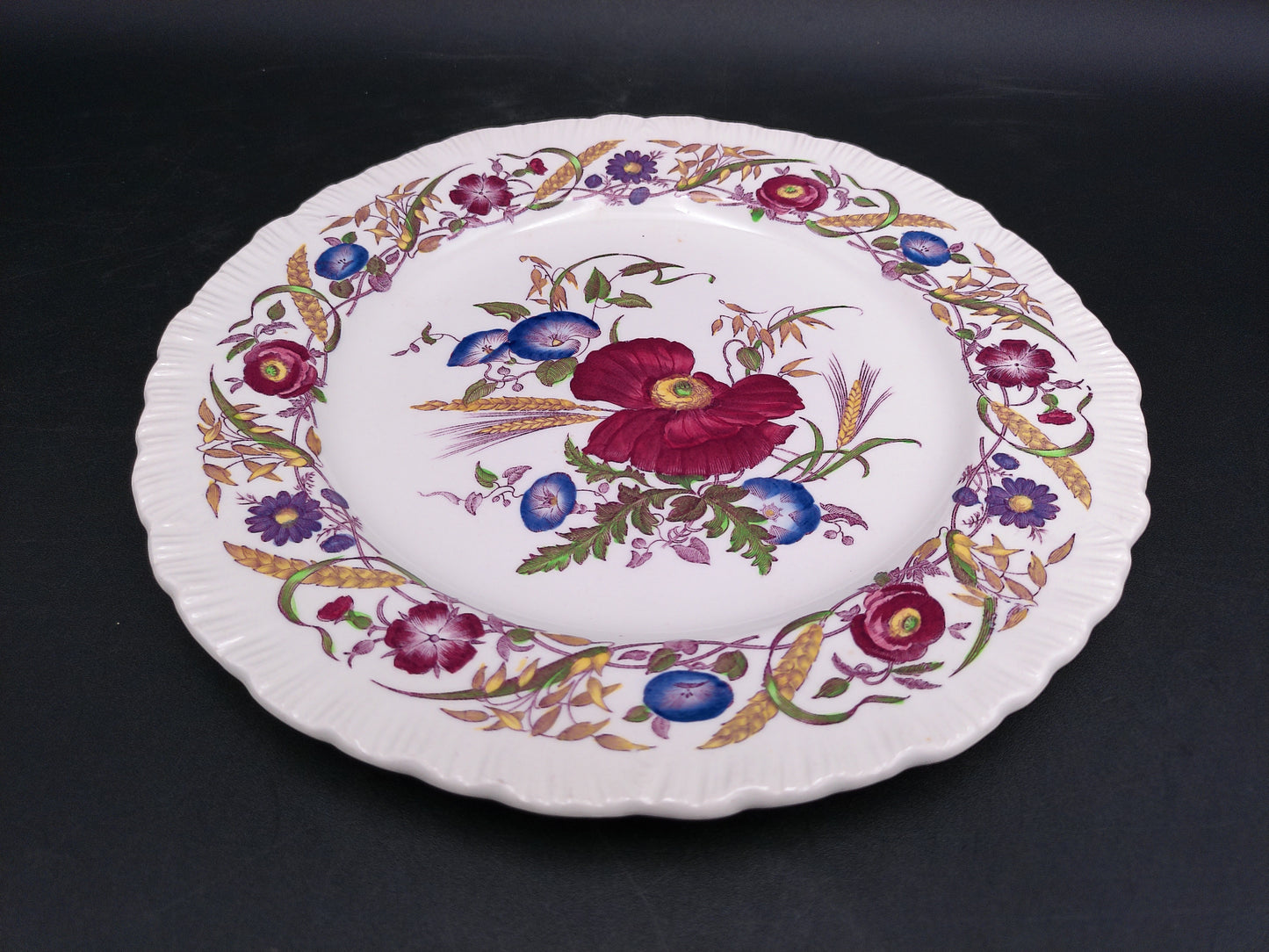 Cornflower Wedgwood Decorative Plates Set of 10 Floral Design Vintage Colorful