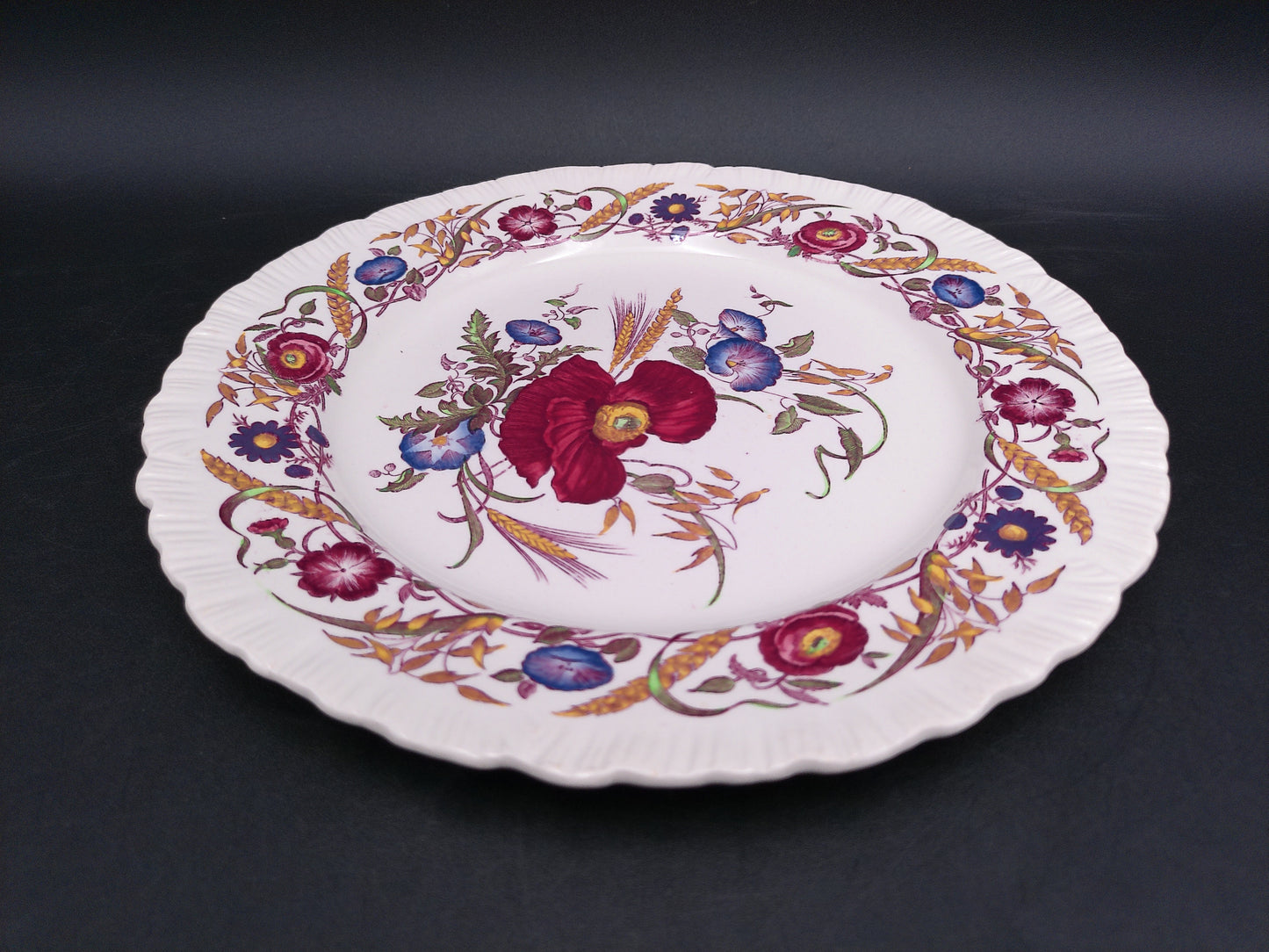 Cornflower Wedgwood Decorative Plates Set of 10 Floral Design Vintage Colorful