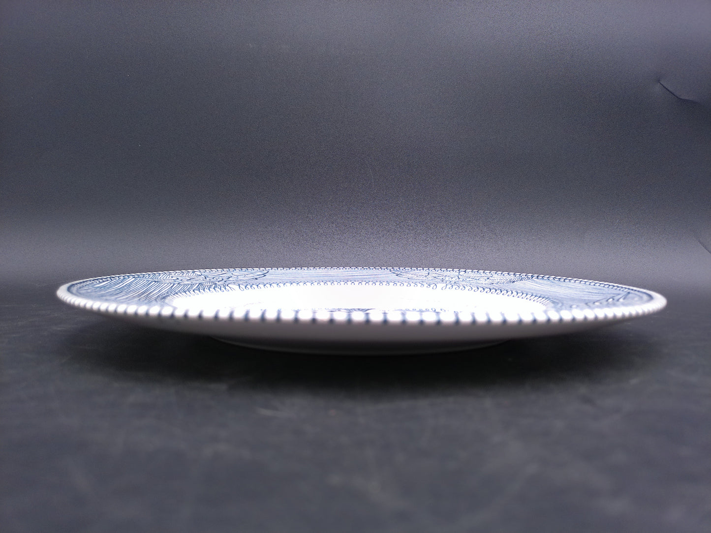 Currier & Ives by Mount Clemens China Dinner Plate Blue and White Transferware