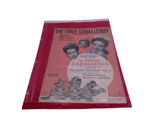 The Three Caballeros Walt Disney Song Sheet
