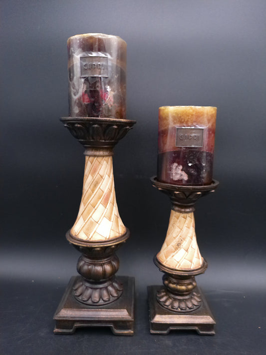 Candle Stick Holders and Capri Candle Vintage Beautiful Design set of 2
