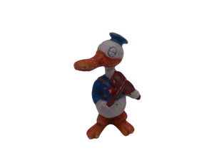 Donald Duck Long Bill  Bisque Musician Playing Violin 4”  tall Disney 1930s Japan