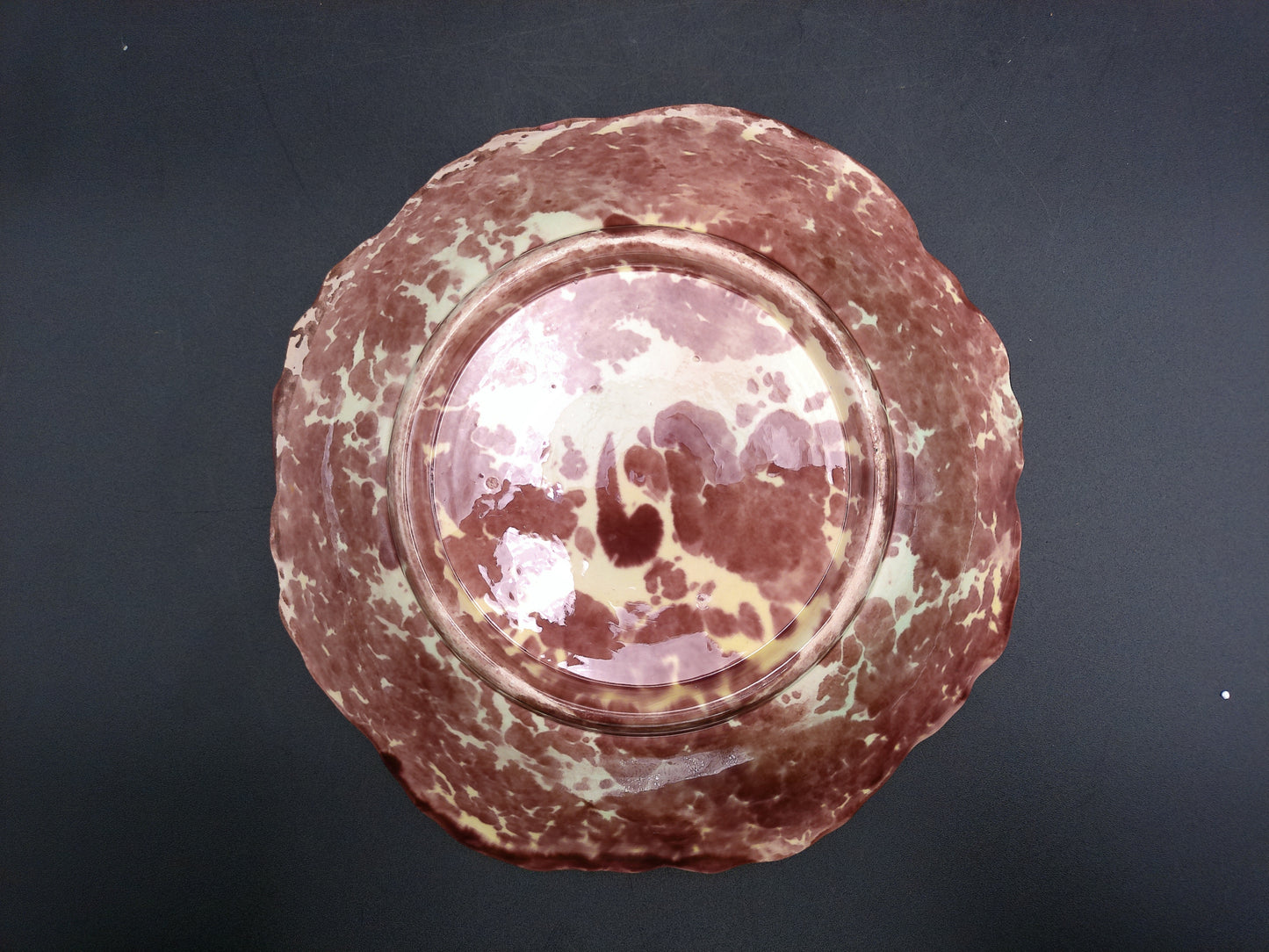 Arsenal Pottery Majolica  Maple Leaf Serving Bowl  1880's-1890's