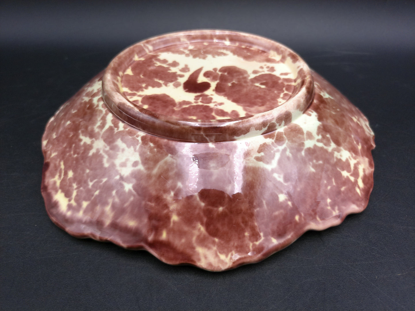Arsenal Pottery Majolica  Maple Leaf Serving Bowl  1880's-1890's