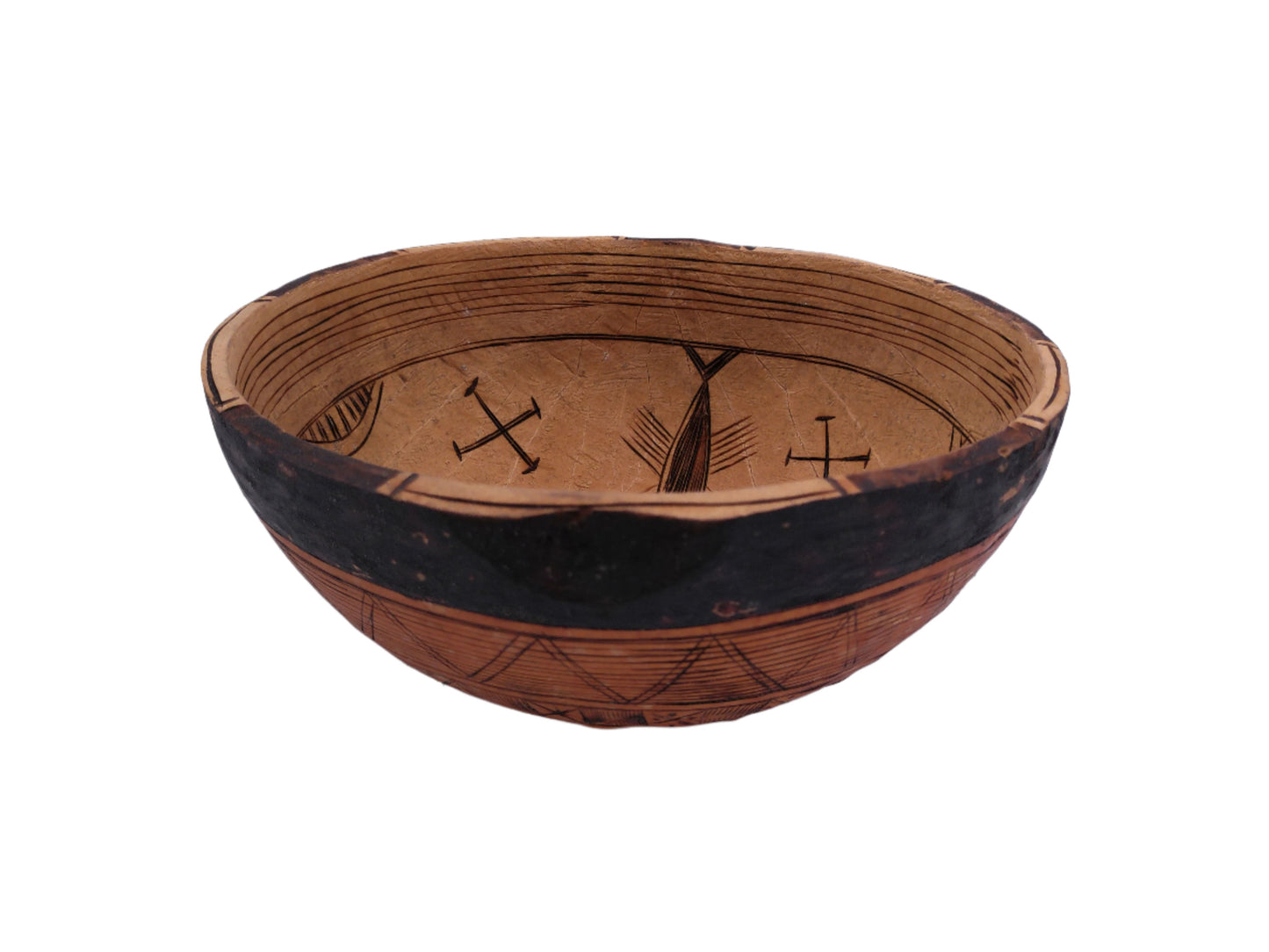 Old Wooden African Bowl African Decoration