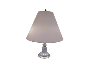 Pewter Colored Patina, Unusual Panels, Intricate Detail Lamp