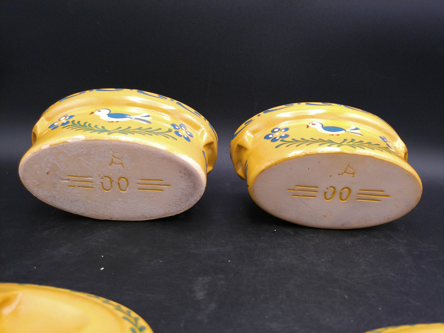 Oval Casserole Dish Set of 2 with Lids Marked on Bottom 00 Vintage