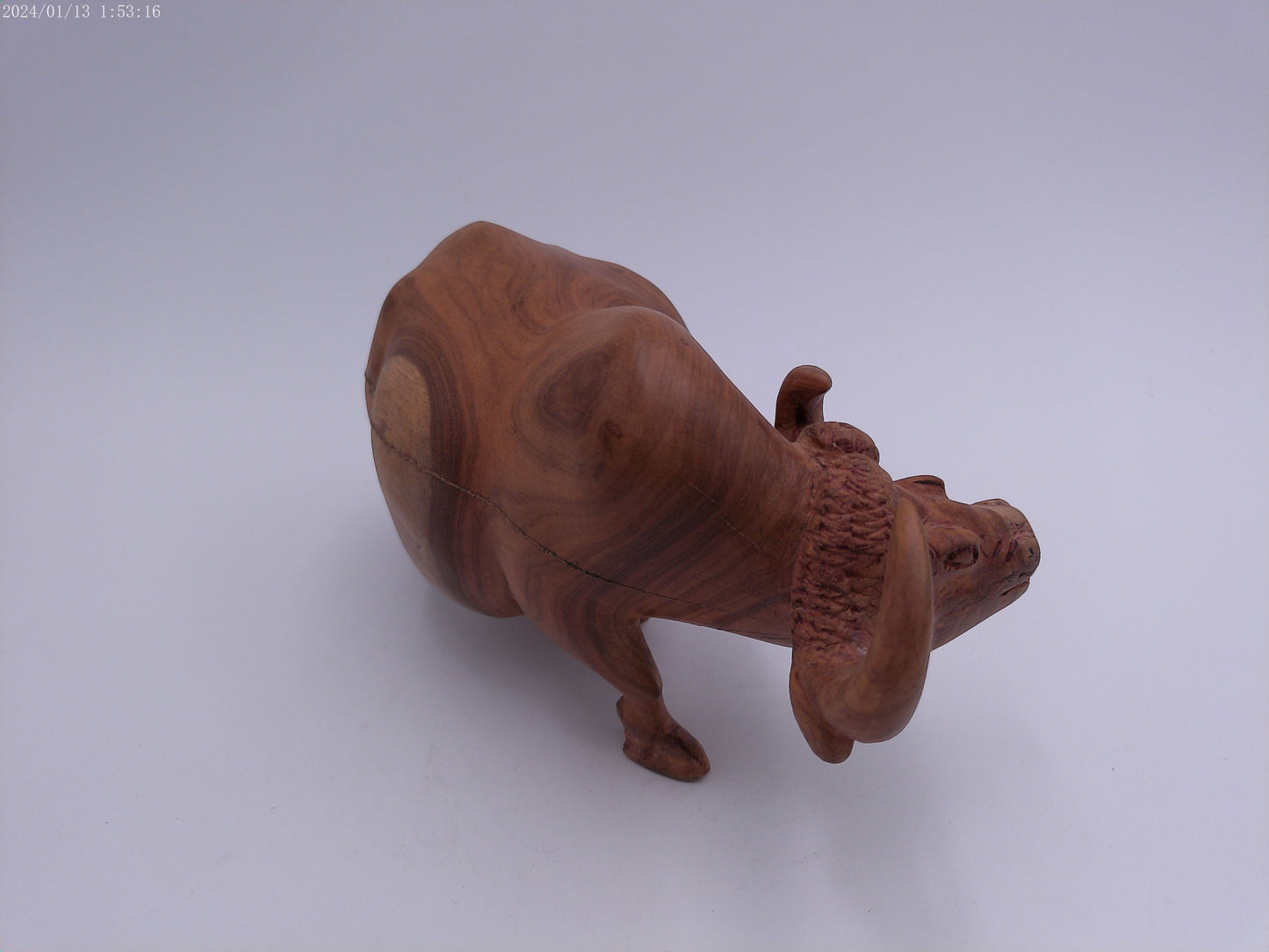 African Water Buffalo wood Statue Vintage
