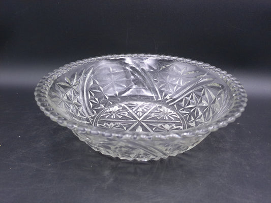 Crystal Cut Glass Serving or Fruit Bowl Vintage