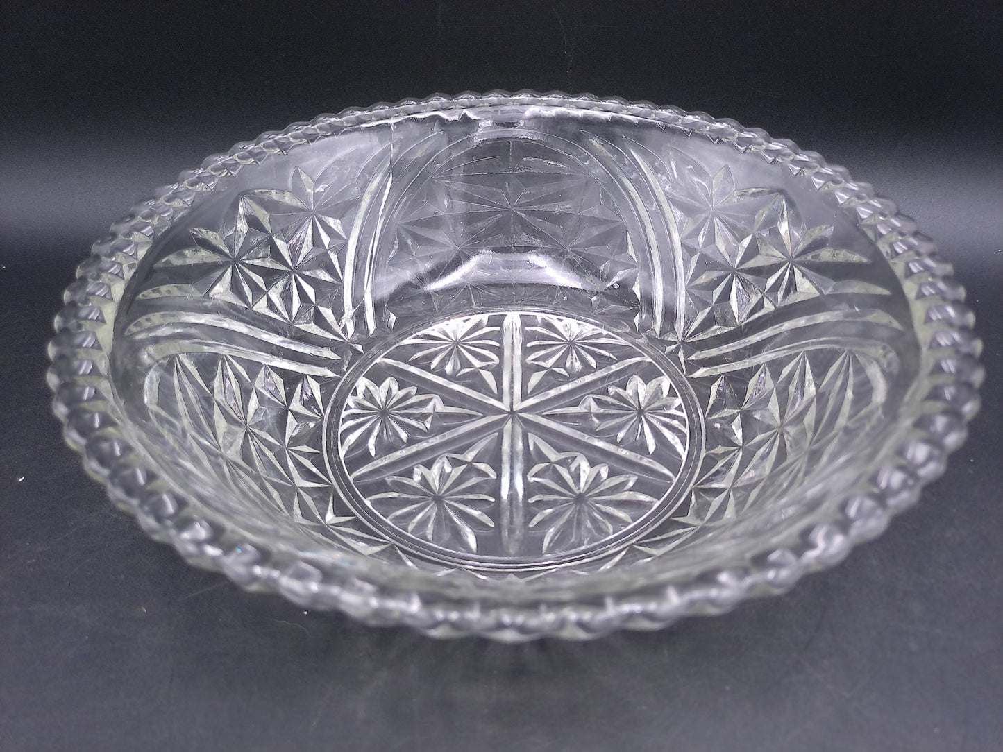 Crystal Cut Glass Serving or Fruit Bowl Vintage