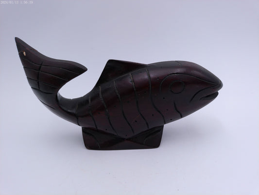 Vintage Hand Carved Mahoney Wooden Fish 8.5” x 5.25”