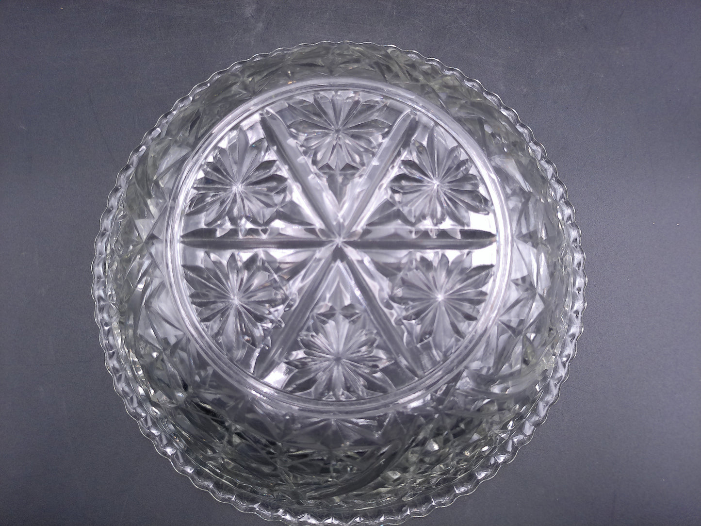 Crystal Cut Glass Serving or Fruit Bowl Vintage
