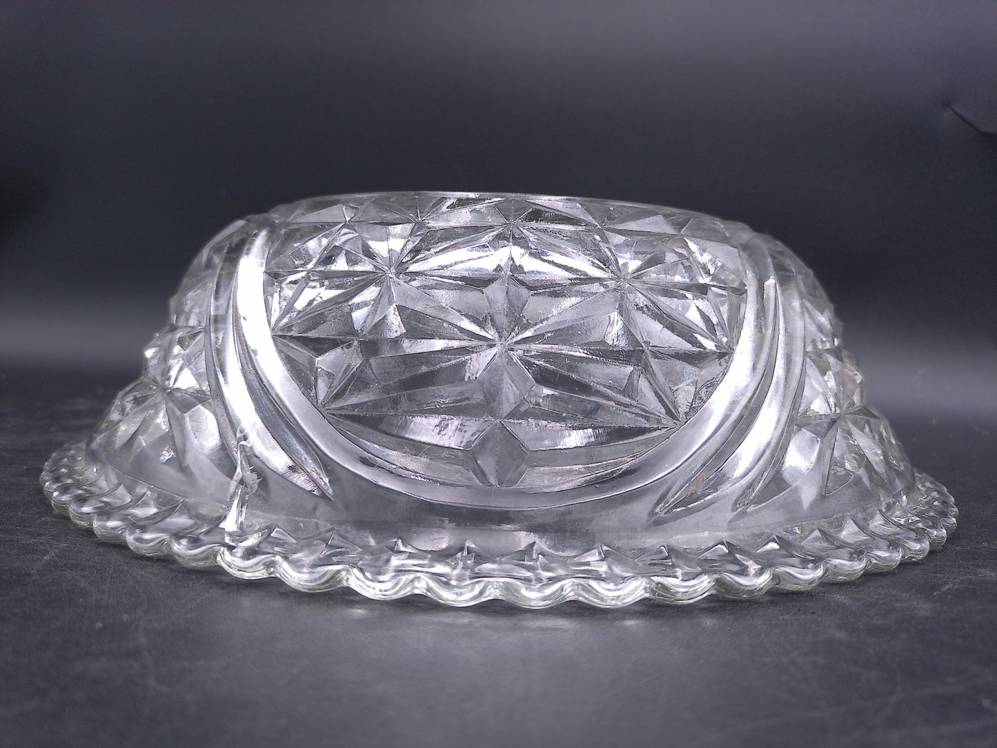 Crystal Cut Glass Serving or Fruit Bowl Vintage