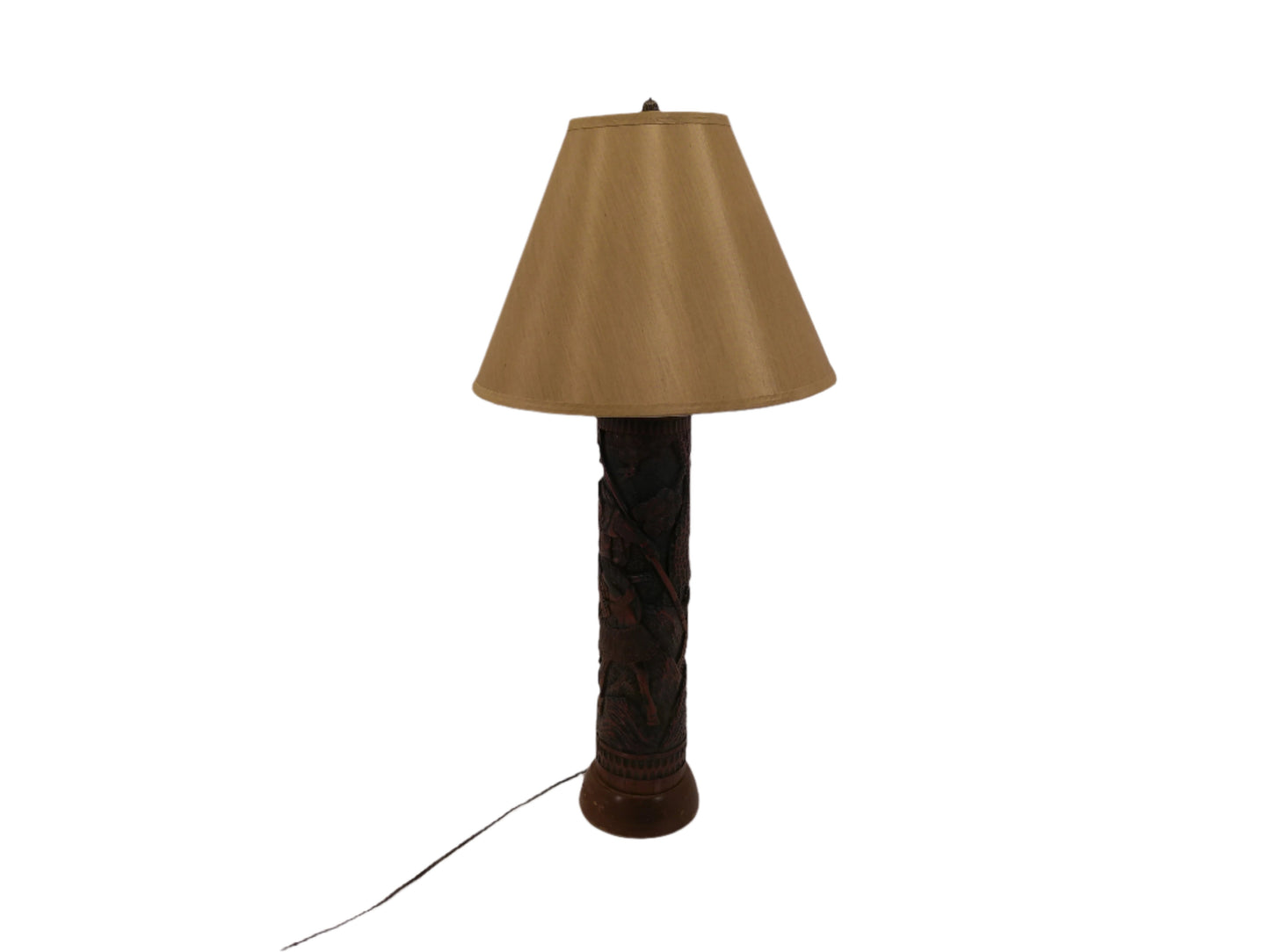 Amazing Japanize Warrior Wood Craving Vintage Lamp