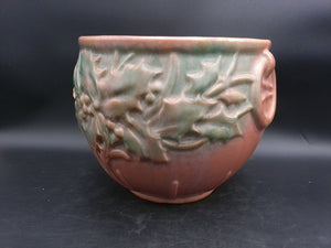 McCoy Extra Large Holly Jardiniere, Planter ,Brown and Green Rare 1930s Flower Pot