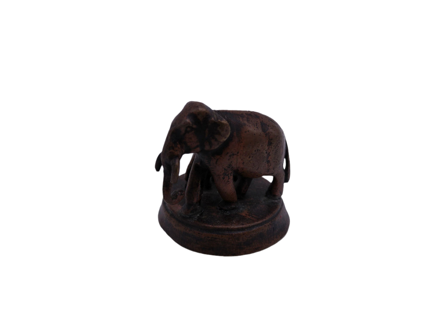 Brass Elephant and Baby Statue