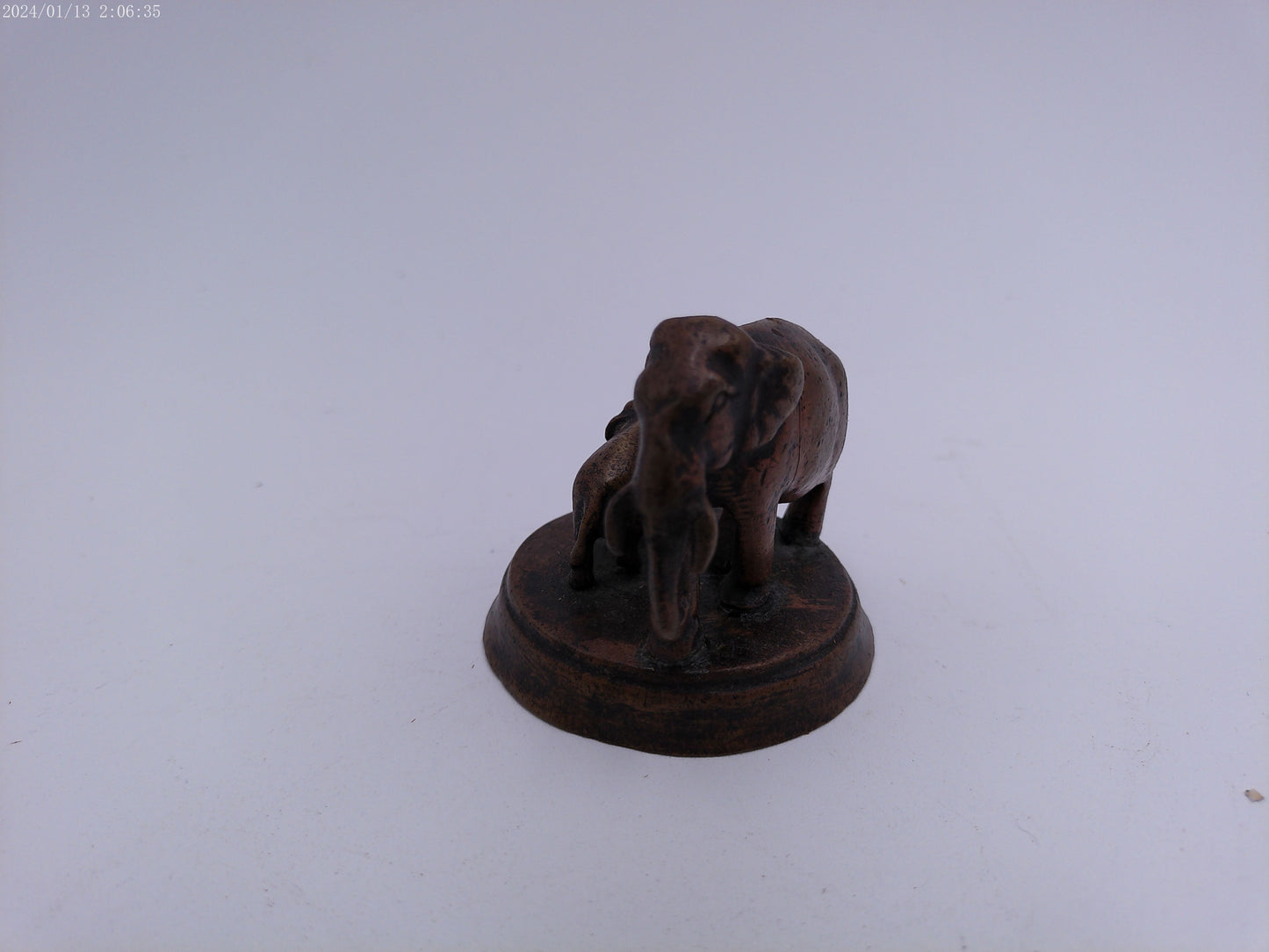 Brass Elephant and Baby Statue